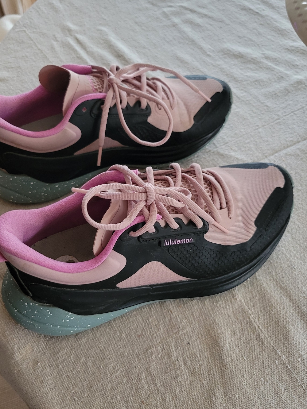 Lululemon Pink and Black Women's Running Sneakers